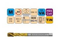 Závitník strojní M6x1 ISO2 HSSCo5 TiN DIN 376 RSP354260