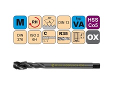 Závitník strojní M4 ISO2 HSSCo5 OX DIN 376 RSP354290
