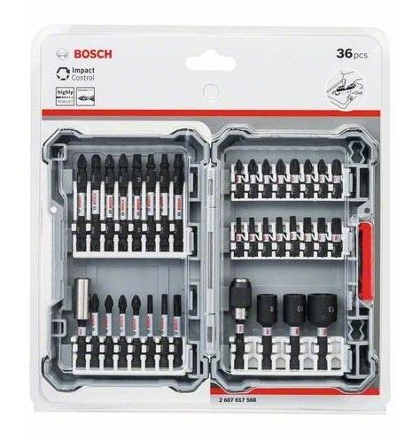 Bosch Sada 36 kusů Pick and Click nástrčných klíčů a šroubovacích bitů Impact Control