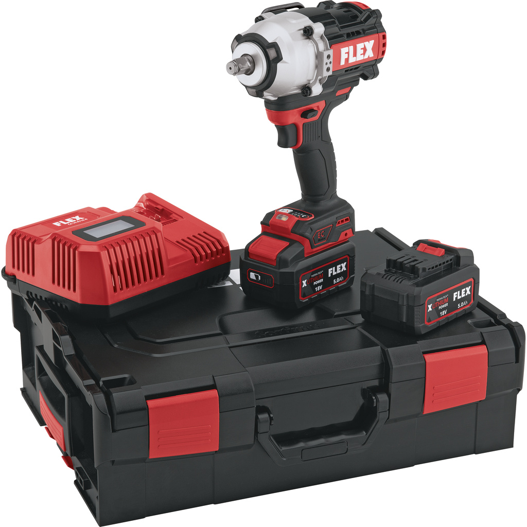 FLEX – IW 1/2" 1500 18-EC/5.0 Set  –  Aku rázový utahovák