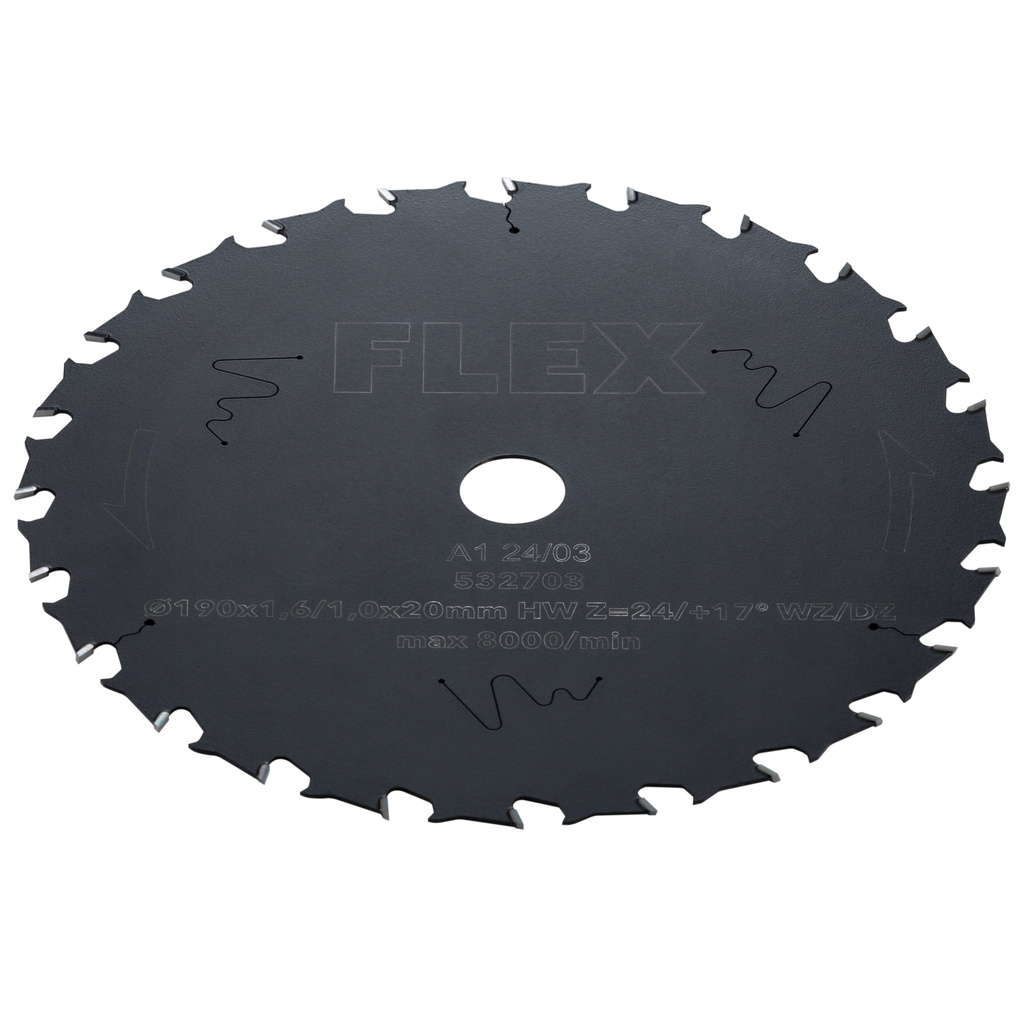 FLEX – D190x1,6/1,0x20 HW Z=24/+17° WZ/DZ  –  Pilový kotouč