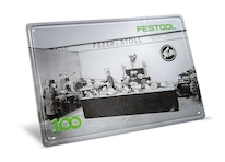 Plechová cedule s retro veletržním stánkem 100 let MES-FT2 100Y Limited Edition