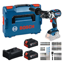Sada nářadí: GSB 18V-110 C + 2× GBA 5.0Ah + GAL 12V/18V-80 + sada bitů