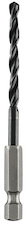 Spirálový vrták do kovu HSS-R, DIN 338 se 1/4" šestihrannou stopkou D = 4,0 mm; L = 87 mm