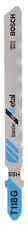 Pilový plátek do kmitací pily HSS, T 118 G Basic for Metal