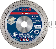 Diamantový řezací kotouč EXPERT Hard Ceramic 76 mm 76 × 1,5 × 10 mm