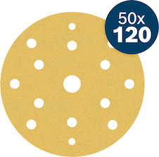 Brusný papír EXPERT C470 s více otvory pro excentrické brusky 150 mm, G120, 50 ks