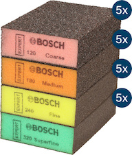 Brusný blok EXPERT S471 Standard, 26 × 69 × 97 mm, 5× hrubá, 5× střední, 5× jemná, 5× velmi jemná, 20 ks