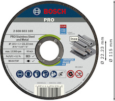 Řezací kotouč PRO Stainless Steel and Metal, 115 × 1 × 22,23 mm, rovný, 100 ks