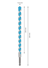 Vrták EXPERT HEX-9 Multi Construction, 12 × 200 × 250