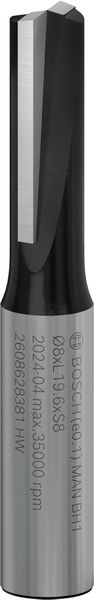 Drážkovací fréza PRO, dva břity, Ø 8 × D 19,6, stopka 8 mm
