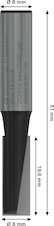 Drážkovací fréza PRO, dva břity, Ø 8 × D 19,6, stopka 8 mm