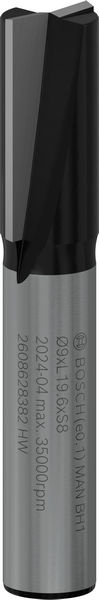 Drážkovací fréza PRO, dva břity, Ø 9 × D 19,6, stopka 8 mm