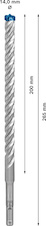 Vrták do kladiv EXPERT SDS plus-7X, 14 × 200 × 265 mm, 10 ks