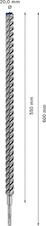 Vrták do kladiv EXPERT SDS plus-7X, 25 × 550 × 600 mm