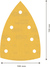 Brusný papír EXPERT C470 se 7 otvory pro multifunkční pily 100 × 150 mm, G 400, 10 ks