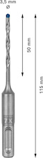 Vrták do kladiv EXPERT SDS plus-7X, 3,5 × 50 × 115 mm