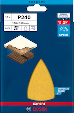 Brusný papír EXPERT C470 se 7 otvory pro multifunkční pily 100 × 150 mm, G 240, 10 ks