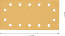 Brusný papír EXPERT C470 se 14 otvory pro vibrační brusky 115 × 230 mm, G 80, 50 ks
