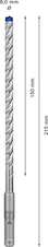 Vrták do kladiv EXPERT SDS plus-7X, 8 × 150 × 215 mm