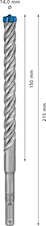Vrták do kladiv EXPERT SDS plus-7X, 14 × 150 × 215 mm