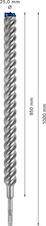 Vrták do kladiv EXPERT SDS plus-7X, 25 × 950 × 1000 mm