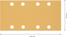 Brusný papír EXPERT C470 s 8 otvory pro vibrační brusky 93 × 186 mm, G 80, 50 ks