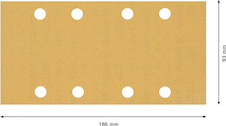 Brusné papíry EXPERT C470 s 8 otvory pro vibrační brusky 93 × 186 mm, P120, 50 ks