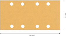 Brusný papír EXPERT C470 s 8 otvory pro vibrační brusky 93 × 186 mm, G 100, 10 ks
