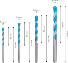 4dílná sada vrtáků EXPERT MultiConstruction CYL-9, 4/5/6/8 mm