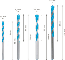 4dílná sada vrtáků EXPERT MultiConstruction CYL-9 5,5/6/7/8 mm