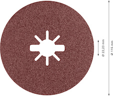Fíbrové brusné kotouče EXPERT R781 Prisma Ceramic X-LOCK, 115 mm, 22,23 mm, P80, 5 kusů