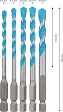 5dílná sada vrtáků EXPERT HEX-9 MultiConstruction 4/5/6/6/8 mm