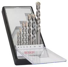 Sada spirálových vrtáků do betonu CYL-3, Robust Line, 4–12 mm, 7 kusů