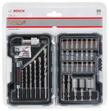 35dílná sada spirálových vrtáků CYL-3 a šroubovacích nástavců Extra Hard, PH, PZ, SL, H, T