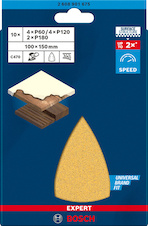 Sada brusných papírů EXPERT C470, 100 × 150 mm G 60/120/180, 10 ks