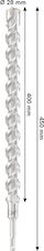 Vrták do betonu PRO SDS plus-5X, 28 × 400 × 450 mm