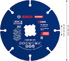 Karbidový řezací kotouč EXPERT Multi Material, 125 × 22,23 mm, X-Lock
