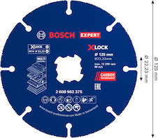 Karbidový řezací kotouč EXPERT Multi Material, 125 × 22,23 mm, X-Lock, 10 ks