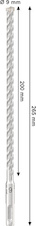 Vrták do betonu PRO SDS plus-5X, 9 × 200 × 265 mm