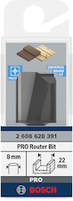 Drážkovací fréza PRO, dva břity, Ø 22 × D 24,6, stopka 8 mm