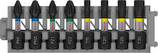 Sada šroubovacích bitů PRO Impact, PH1; PH2; PZ1; PZ2; T15; T20; T25; T30, 25 mm, 8 ks