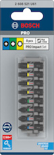 Sada šroubovacích bitů PRO Impact, PH1; PH2; PZ1; PZ2; T15; T20; T25; T30, 25 mm, 8 ks