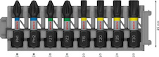 Sada šroubovacích bitů PRO Impact, PH1; PH2; PZ1; PZ2; T15; T20; T25; T30, 25 mm, 8 ks