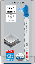 Pilový plátek PRO Metal thick T121BFC pro přímočaré pily, 92 mm, 100 ks