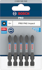 Bit PRO Phillips Impact, PH2, 55 mm, 5 ks