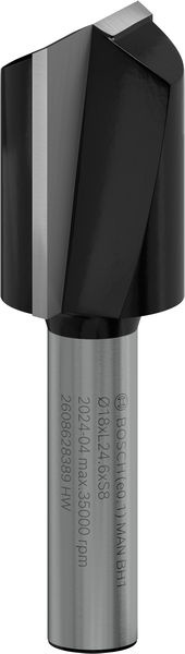 Drážkovací fréza PRO, dva břity, Ø 18 × D 24,6, stopka 8 mm
