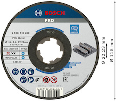 Řezací kotouč PRO Metal, 115 × 2,5 × 22,23 mm, X-Lock, rovný