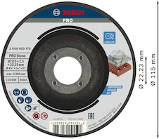 Řezací kotouč PRO Stone, 115 × 2,5 × 22,23 mm