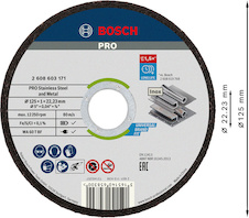 Řezací kotouč PRO Stainless Steel and Metal, 125 × 1 × 22,23 mm, rovný